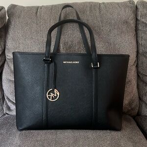 Michael Kors Black Leather Tote Bag - Large